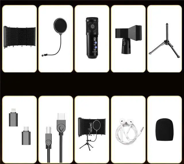 Alt view image 6 of 7 - Practical Studio Microphone with Adjustable Kit, Suitable for Podcasts and Singing(Black)
