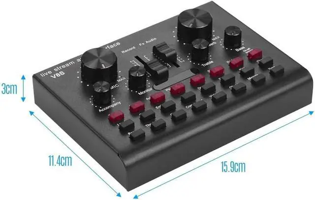 Alt view image 2 of 6 - Multifunctional USB Audio Mixer Live Streaming Sound Card Voice Device DJ Karaokes Equipment with Adjustable Volume BT Connection