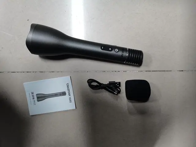 Main image of Wireless Karaoke Microphone Amplifier Speaker Portable Handheld Mic Amplifier 12W BT for Group Outdoor Meeting Silver Gray