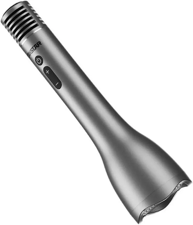 Alt view image 4 of 7 - Wireless Karaoke Microphone Amplifier Speaker Portable Handheld Mic Amplifier 12W BT for Group Outdoor Meeting Silver Gray