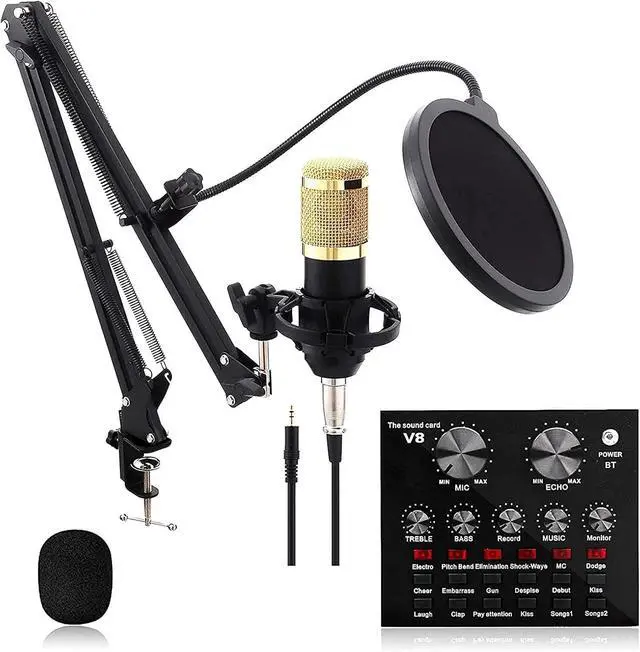 Main image of Streaming Microphone, Podcast Equipment Bundle, Condenser Microphone Set, Studio Microphone Kit with Sound Mixer, Microphone Set