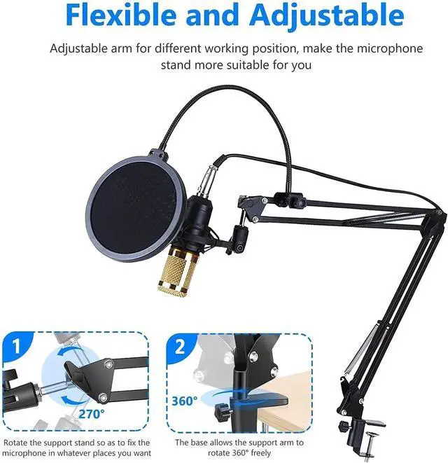 Alt view image 5 of 6 - Streaming Microphone, Podcast Equipment Bundle, Condenser Microphone Set, Studio Microphone Kit with Sound Mixer, Microphone Set