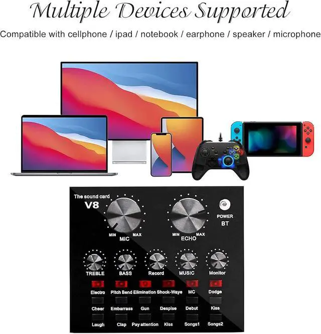 Alt view image 3 of 5 - Condenser Microphone Bundle, Mic kit Live Sound Card with Adjustable Mic Arm Stand Desk for Studio Recording & Broadcasting