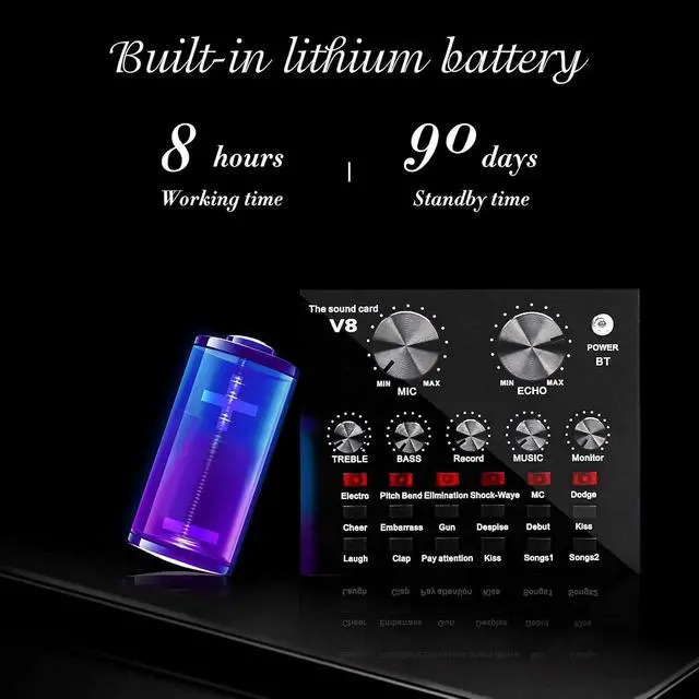 Alt view image 4 of 5 - Condenser Microphone Bundle, Mic kit Live Sound Card with Adjustable Mic Arm Stand Desk for Studio Recording & Broadcasting