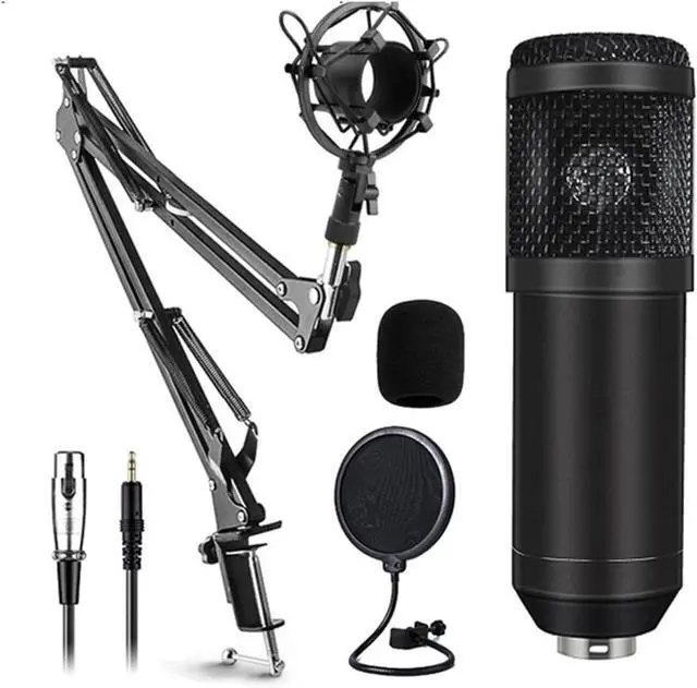 Main image of Sound Card Kit Condenser Microphone Set with Live Sound Card,Metal Shock Mount and Double Layer Pop Filter for Live Podcasting Studio Setup for RStyle a Black 1