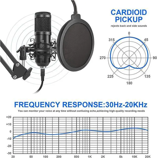 Alt view image 4 of 6 - Sound Card Kit Condenser Micro Set with Live Sound Card,Metal Shock Mount and Double Layer Pop Filter for Live Podcasting Studio Setup for Recording Music