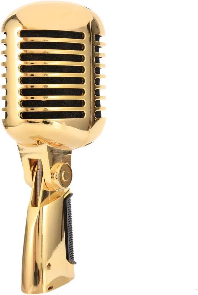 Alt view image 2 of 7 - 3X Professional Wired Vintage Classic Microphone Dynamic Vocal Mic Microphone for Live Performance Karaoke(Gold)