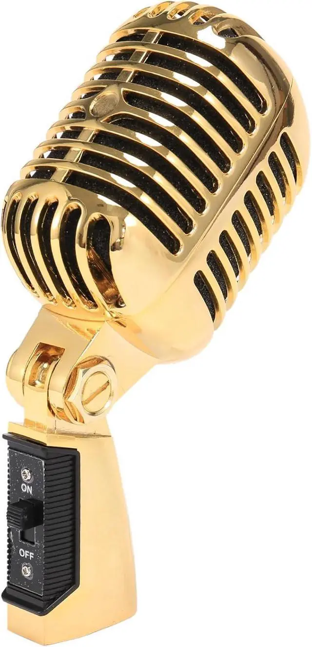 Alt view image 6 of 7 - 3X Professional Wired Vintage Classic Microphone Dynamic Vocal Mic Microphone for Live Performance Karaoke(Gold)