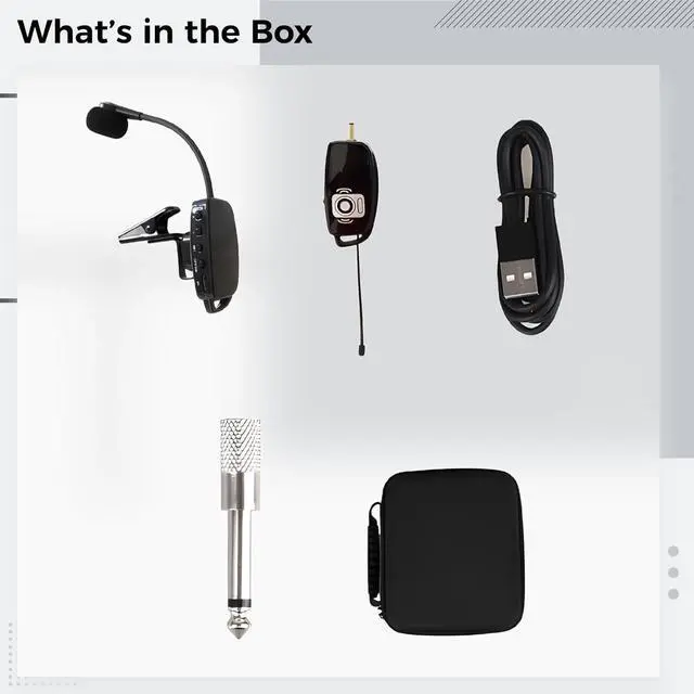 Alt view image 5 of 5 - Digital Transmission Wireless Saxophone Mic, 164Ft Range, Universal Clip-On Pickup System For Brass & Wind Instruments