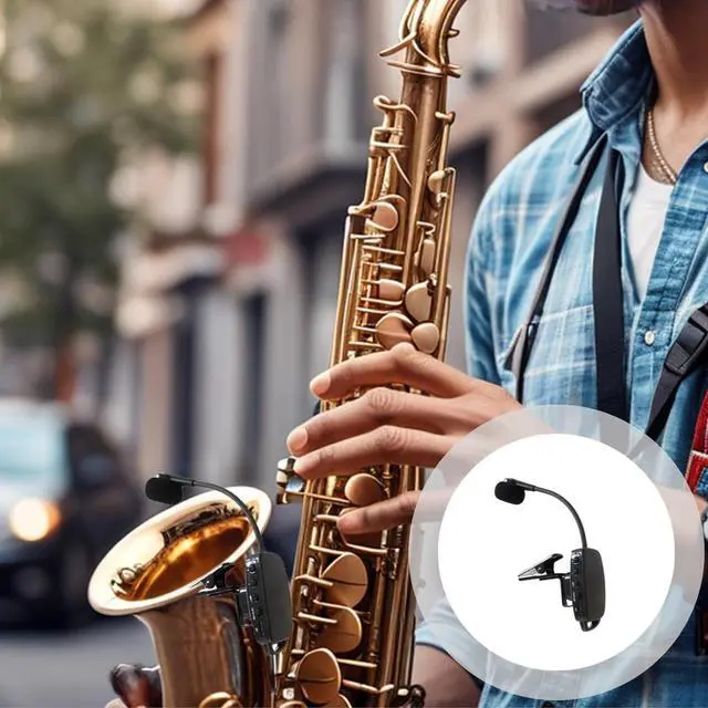 Alt view image 3 of 5 - Digital Transmission Wireless Saxophone Mic, 164Ft Range, Universal Clip-On Pickup System For Brass & Wind Instruments