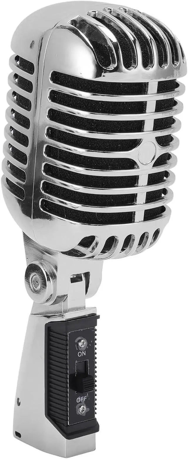 Alt view image 2 of 7 - Stage Microphone, Dynamic Microphone with Cardioid Pattern and Soundproof Housing for Live Performance, KTV, Suitable for Harsh Conditions, Adjustable (Silver)
