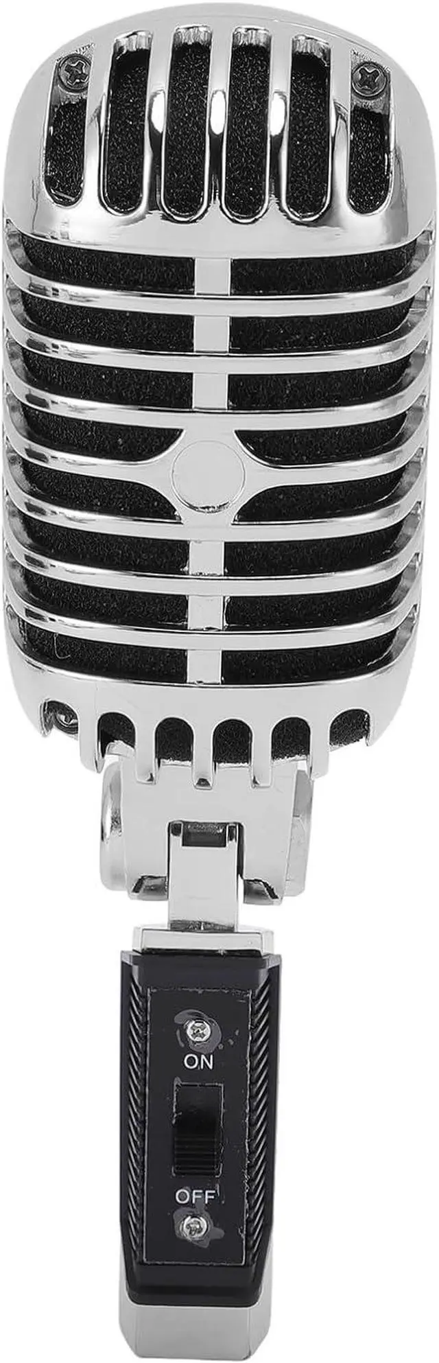 Main image of Stage Microphone, Dynamic Microphone with Cardioid Pattern and Soundproof Housing for Live Performance, KTV, Suitable for Harsh Conditions, Adjustable (Silver)