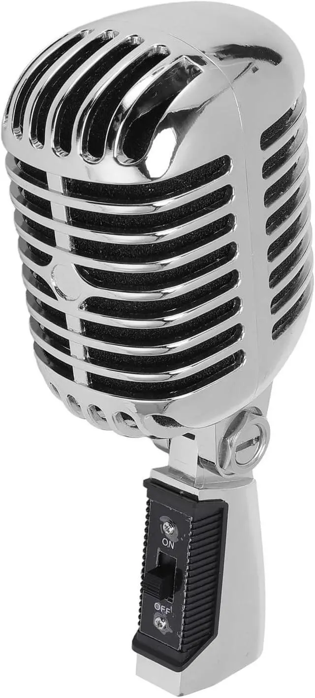 Alt view image 3 of 7 - Stage Microphone, Dynamic Microphone with Cardioid Pattern and Soundproof Housing for Live Performance, KTV, Suitable for Harsh Conditions, Adjustable (Silver)