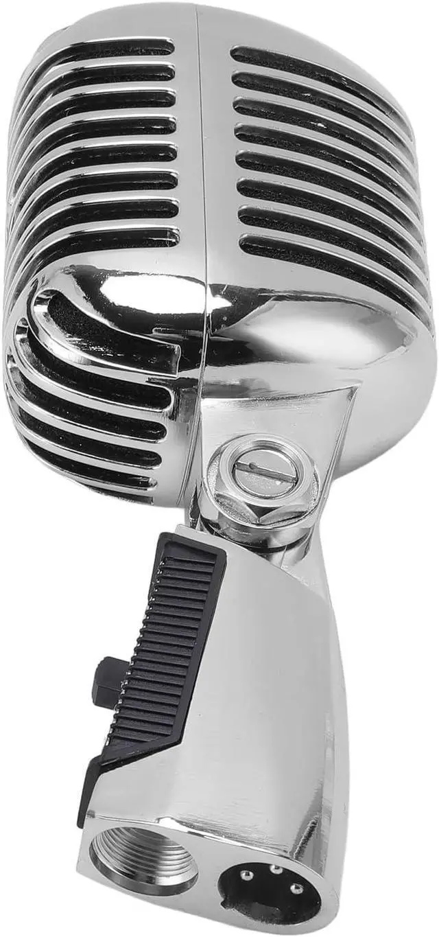 Alt view image 7 of 7 - Stage Microphone, Dynamic Microphone with Cardioid Pattern and Soundproof Housing for Live Performance, KTV, Suitable for Harsh Conditions, Adjustable (Silver)