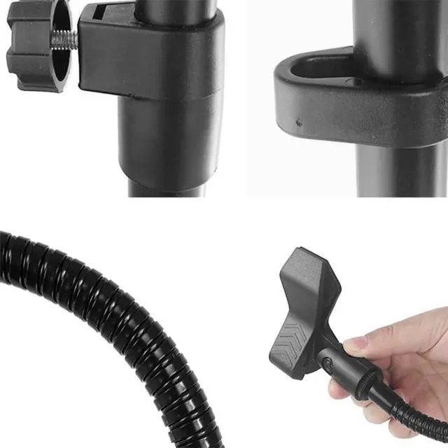 Alt view image 3 of 6 - Adjustable Tripod Microphone Stand with Boom Arm, Stable Metal Mic Stand for Stage Performances, Weddings, Karaoke, Live Broadcasts, Black