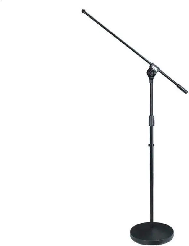 Main image of Professional Adjustable Floor Microphone Stand, 65-130cm Height Range, Telescopic Round Base, Stable & Collapsible for Stage, KTV, Studio, Live Performances