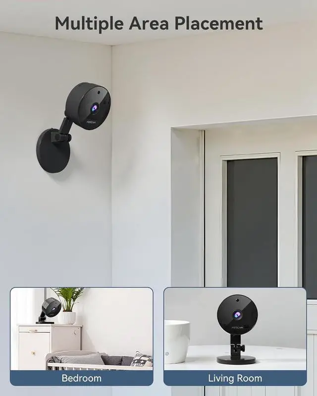 Alt view image 3 of 7 - FOSCAM 3K 5MP Security Camera Indoor, 2.4g & 5g WiFi Magnetic Mini Dog/Cat/Pet/Baby Camera, Smart Motion Detection, 20X Zoom, 2-Way Audio, Night Vision, Home Monitor Compatible with Alexa & Google