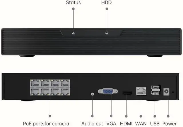 Alt view image 7 of 7 - ARENTI PoE Security Camera System, 5MP PoE Cameras Outdoor with H.265 8CH NVR for Home Surveillance System, AI Detection, 2 Way Audio, No Subscription, 2TB HDD, 24/7 Recording