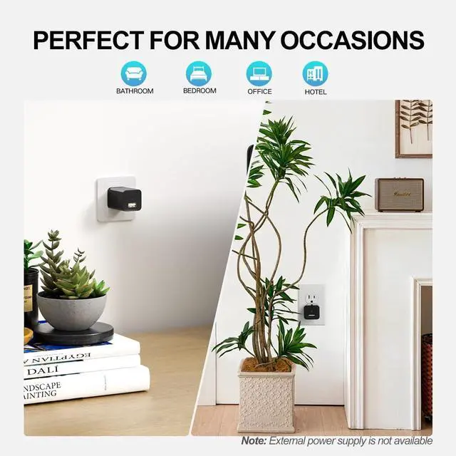 Alt view image 2 of 6 - ULar Plug-in Indoor Surveillance Camera, 4K UHD WiFi Small Cam, 16GB SD Card Included Wall Outlet Powered, Remote APP View & Motion Detection for Nanny Pets Security-No Audio