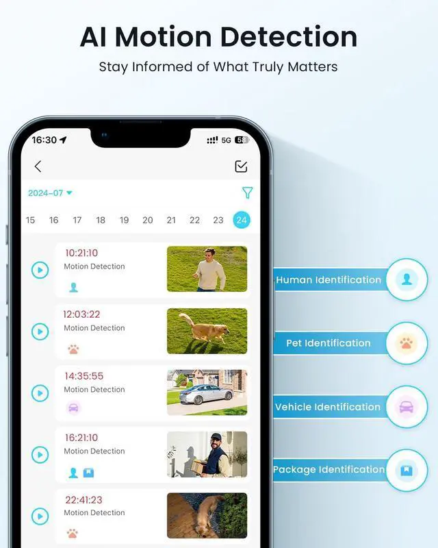 Alt view image 4 of 7 - ieGeek S1 2-Pack Solar Security Cameras Wireless Outdoor, 2K 2.4Ghz WiFi Home Surveillance Camera with Embedded Solar Panel, AI Motion Sensor, Smart Alarm, Color Night Vision, Works w/Alexa