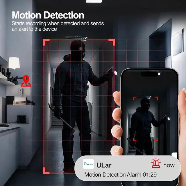 Alt view image 6 of 7 - ULar Plug Security Camera, Mini 1080P FHD WiFi Cam with 3-Device Charging, Built-in 32GB SD Card, APP Real-Time Motion Detection, Wall Powered Wireless Multifunction Smart Indoor(No Audio)