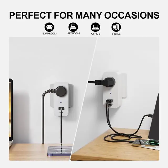 Alt view image 7 of 7 - ULar Plug Security Camera, Mini 1080P FHD WiFi Cam with 3-Device Charging, Built-in 32GB SD Card, APP Real-Time Motion Detection, Wall Powered Wireless Multifunction Smart Indoor(No Audio)