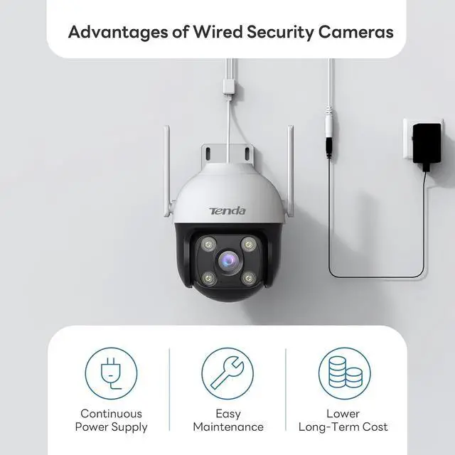 Alt view image 5 of 7 - Tenda 2K QHD Outdoor Pan/Tilt Wi-Fi Security Camera, 4MP Plug-in, 360° Full Coverage, Color Night Vision, AI Human/Vehicle/Motion Detection, 2-Way Talk, IP65, 24/7 Plug-in Guard for Your Yard (CH7)