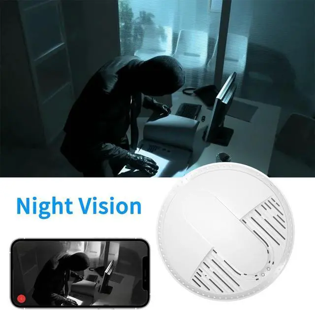 Alt view image 4 of 7 - LIZVIE Hidden Camera Smoke Detector, 10000mAh Smoke Detector Camera with 2.4G WiFi & APP Remote Control/Night Vision/Motion Detection/Real-Time View/SD Storage Supports for Home Security.