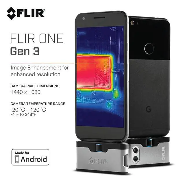 Alt view image 3 of 7 - FLIR ONE Gen 3 - Android - Thermal Camera for Smart Phones - with MSX Image Enhancement Technology & Kasa Outdoor Smart Plug, Smart Home Wi-Fi Outlet with 2 Sockets, IP64 Weather Resistance