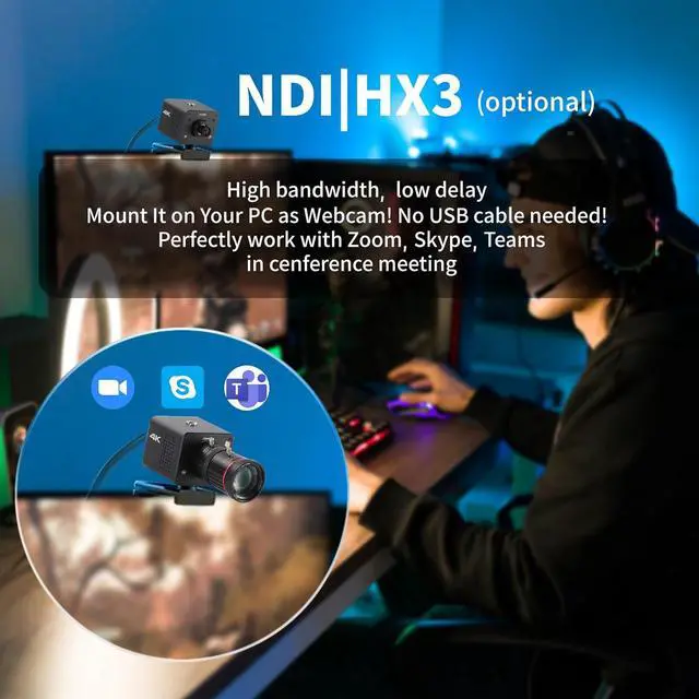 Alt view image 4 of 7 - zowietek 4K Native NDI|HX3 POV Box Camera PoE, Simultaneously HDMI & SDI Output, RTSP/RTMP(s)/SRT, Standalone Live Streaming to YouTube/Facebook/Twitch for Webcast, Meeting, Teaching & Gaming (CS)