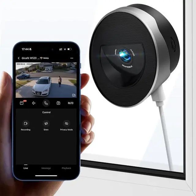 Main image of Girafit 2K 3MP Window Camera with 20°Tilt Angle Camera for Second Floor,2.4GHz/5GHz WiFi Cameras for Home Security,ChroMax AI Color Night Vision,Security Camera for Outdoor Monitor,Motion Detection