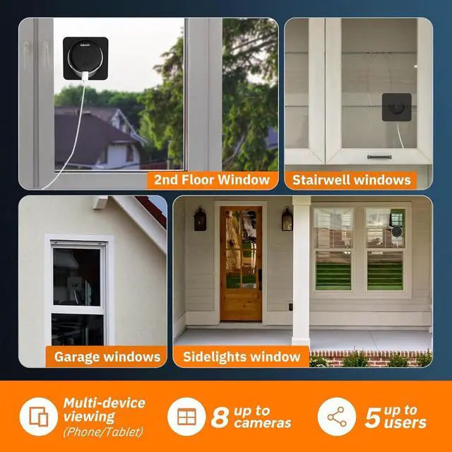 Alt view image 7 of 7 - Girafit 2K 3MP Window Camera with 20°Tilt Angle Camera for Second Floor,2.4GHz/5GHz WiFi Cameras for Home Security,ChroMax AI Color Night Vision,Security Camera for Outdoor Monitor,Motion Detection