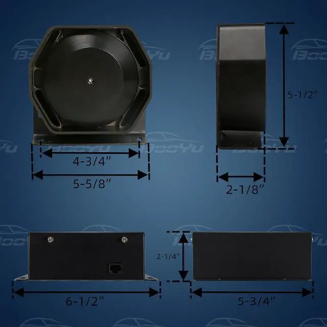 Alt view image 6 of 7 - BooYu 12V 200W Police Emergency Slim Horn Speaker Siren PA System for Truck Vehicles Firefighter Ambulance Tow UTV ATV Van Car POV RV [120-135dB][2 x 10A Switches][Handheld Microphone][Hands-Free]