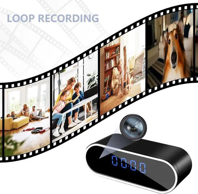 Alt view image 5 of 6 - Hidden Camera Clock, 1080P HD WiFi Security Camera with Night Vision, Motion Detection, Mobile Alerts, Indoor Nanny Cam for Home & Office