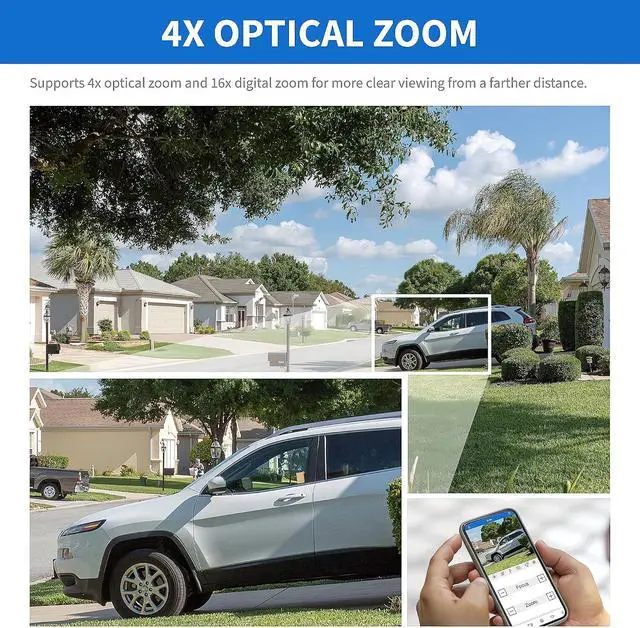 Alt view image 2 of 5 - GW Security 4K 8MP Outdoor/Indoor Fulltime Color Night Vision 2.8-12mm Motorized Zoom Lens PoE IP Two-Way Audio Dome Security Camera (GW8573FIP)