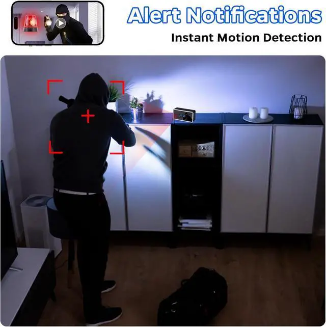 Alt view image 3 of 6 - Hidden Video Cameras Clock, HD 4K Clock Camera with Clear Night Vision, Motion Detection, Live Video Viewing, Nanny Cam Hidden Video Camera for Home, Wifi Camera Clock for Home Security Indoor