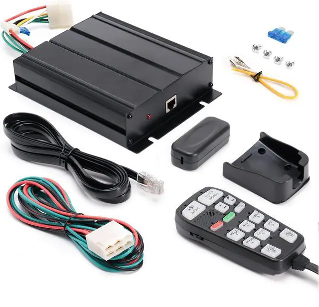 Alt view image 7 of 7 - BooYu Police Emergency Slim Speaker Horn Siren PA System for Vehicles Truck Firefighter Ambulance Tow UTV ATV Van Car POV RV [12V/200W][120-135dB][Handheld Microphone][Hands-Free][2 x 10A Switches]