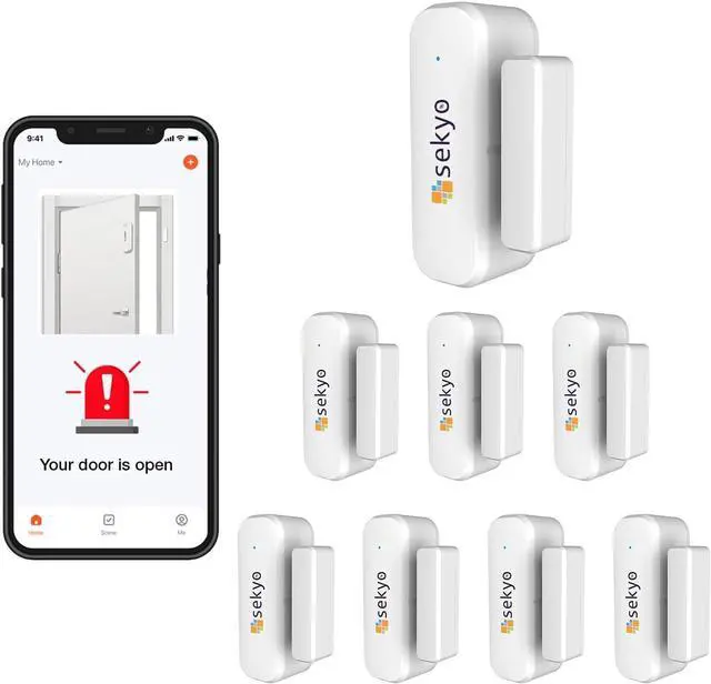 (8 Qty) Smart WiFi Door & Window Sensor for Home| No Hub Required | Free App Alert, Works with Tuya Smart Life Devices, Compatible with Alexa, Google Home, Siri (No Siren but Phone Notification)