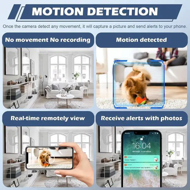 Alt view image 2 of 7 - WiFi Hidden Camera Clock 1080P Alarm Clock Security Hidden Cam with Motion Detection/Night Vision/120°Wide Angle, Wireless Clock Video Spy Camera Nanny Cam for Home/Indoor Surveillance No Audio