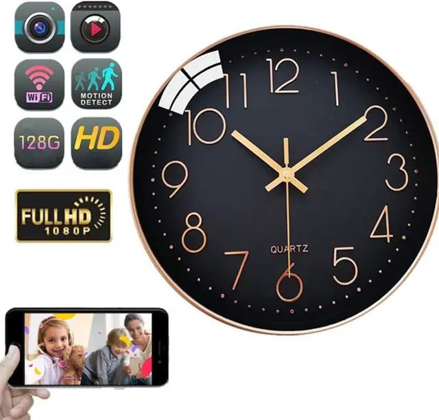 Alt view image 5 of 7 - HD Hidden WiFi Wall Clock Camera Wireless Nanny Cam 1080P Mini Clock Camera with Motion Detection for Indoor Home Security
