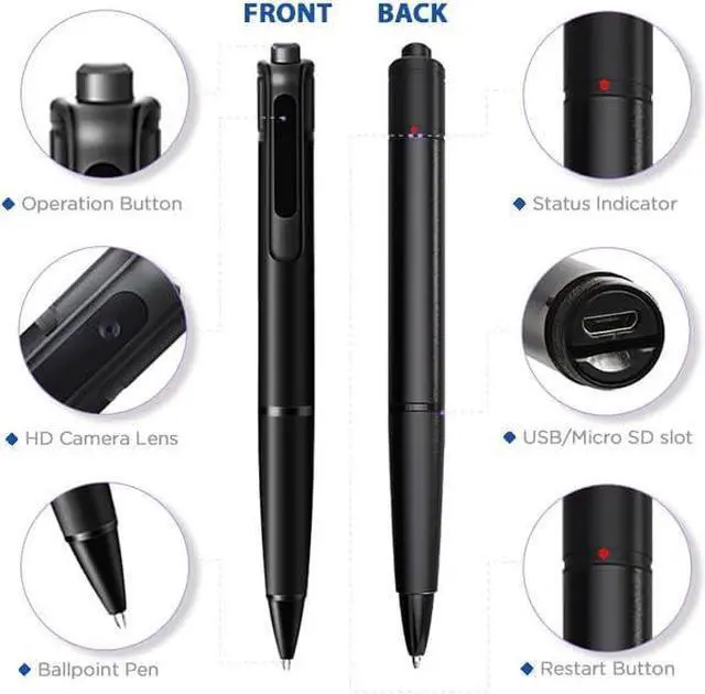 Main image of SuperHD Camera Pen - UltraHD Low Light Sensetive, Video Recording, Spy, Black Color, Concealed Pinhole Lens, Hidden Spy Cam - Legal in All 50 States (64GB)