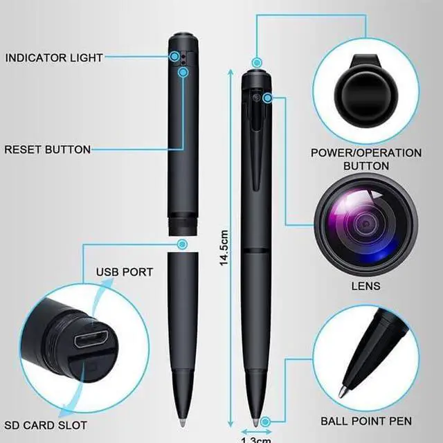 Alt view image 2 of 3 - SuperHD Camera Pen - UltraHD Low Light Sensetive, Video Recording, Spy, Black Color, Concealed Pinhole Lens, Hidden Spy Cam - Legal in All 50 States (64GB)