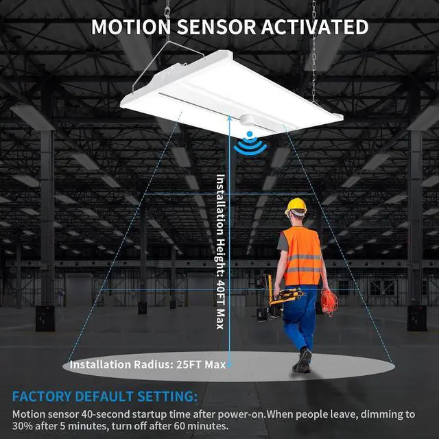 Alt view image 4 of 7 - 4 Pack Ceiling Sensor, PIR Occupancy Motion Detector for LED High Bay Light, 40 FT Ceiling and 50 FT Wall Mount Detection Diameter, Commercial/Industrial Grade
