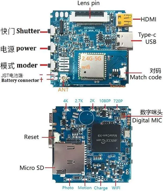 Alt view image 4 of 7 - X9 Pro Mini Camera 4K 60fps 13Mp Imx258 CMOS Lens Module WiFi 5G Home Security Nanny Cam MateCam with Motion Detection