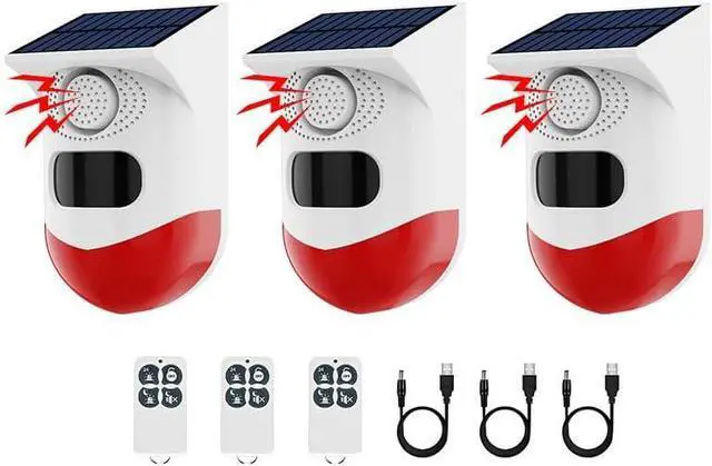 Main image of YBJ Solar-Powered Motion Sensor Outdoor Alarm Clock 120-decibel Safety Alarm Light IP65 Waterproof Rating Remotely Adjustable Four Operating Modes Ideal for Homes, Farms, Barns, Yards, and More (3)