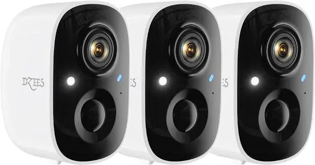 Main image of Dzees 2K Outdoor Security Cameras, Wireless Battery WiFi, Siren, 3-Pack