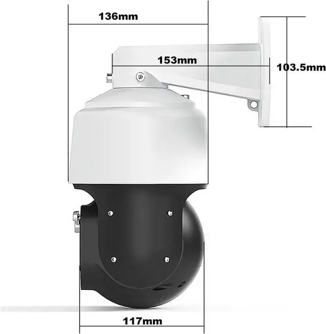 Alt view image 4 of 4 - 8MP POE Wiper High Speed Dome PTZ WiFi IP Camera Outdoor AI Human Tracking 4K Camera 30X Optical Zoom Color Camera(EU Plug,POE WiFi NO Card)