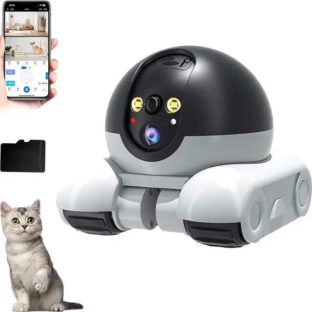 Main image of Patrol Buddy Robot Camera, Patrol Buddy Pet Cameras, Robot Camera on Wheels, 1080p WiFi Small Robots Cam, with App Remote Control, with 2-Way Talk, Night Vision, for Cats Dogs (64g)