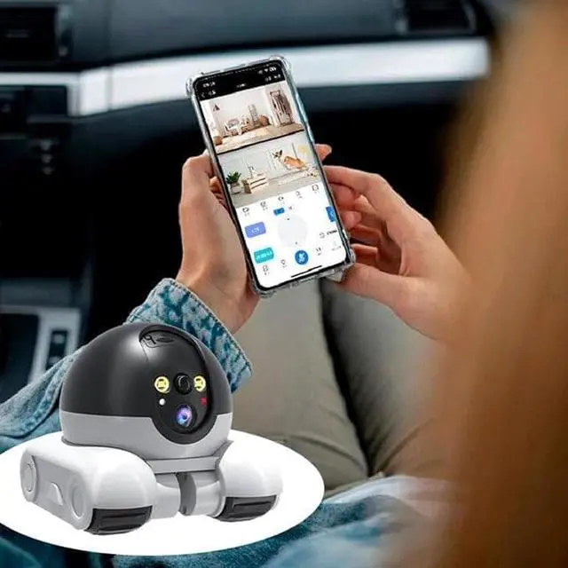 Alt view image 6 of 7 - Patrol Buddy Robot Camera, Patrol Buddy Pet Cameras, Robot Camera on Wheels, 1080p WiFi Small Robots Cam, with App Remote Control, with 2-Way Talk, Night Vision, for Cats Dogs (64g)