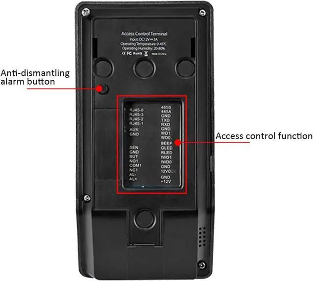 Alt view image 4 of 4 - Time Clock, Time Clock,Biometric Fingerprint Access Control System Time Recording Time Attendance Machine Smart Door Access Control